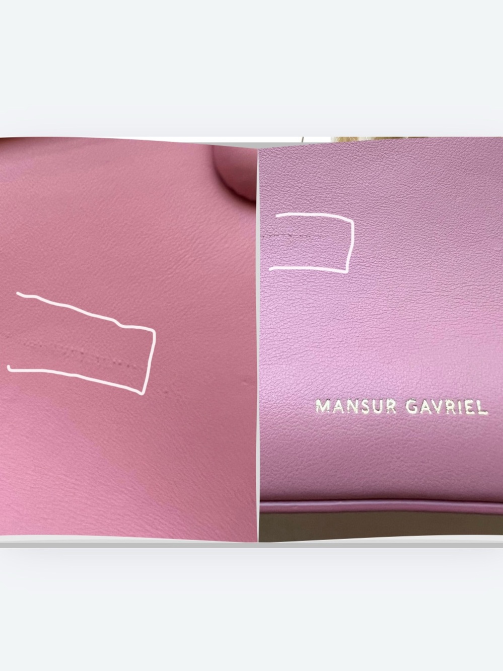Mansur Gavriel Pink M Frame Double Zip Leather Baguette Shoulder Bag - Picture 13 of 16